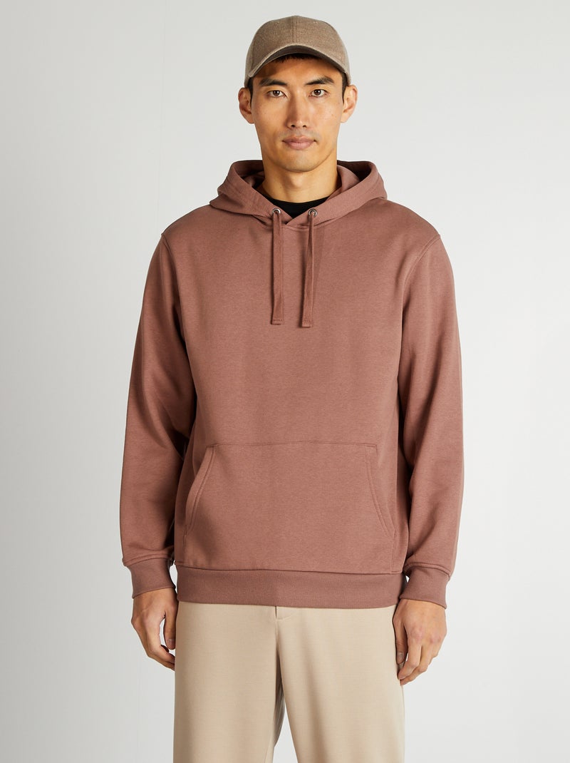 Sudadera lisa con capucha MARRON - Kiabi
