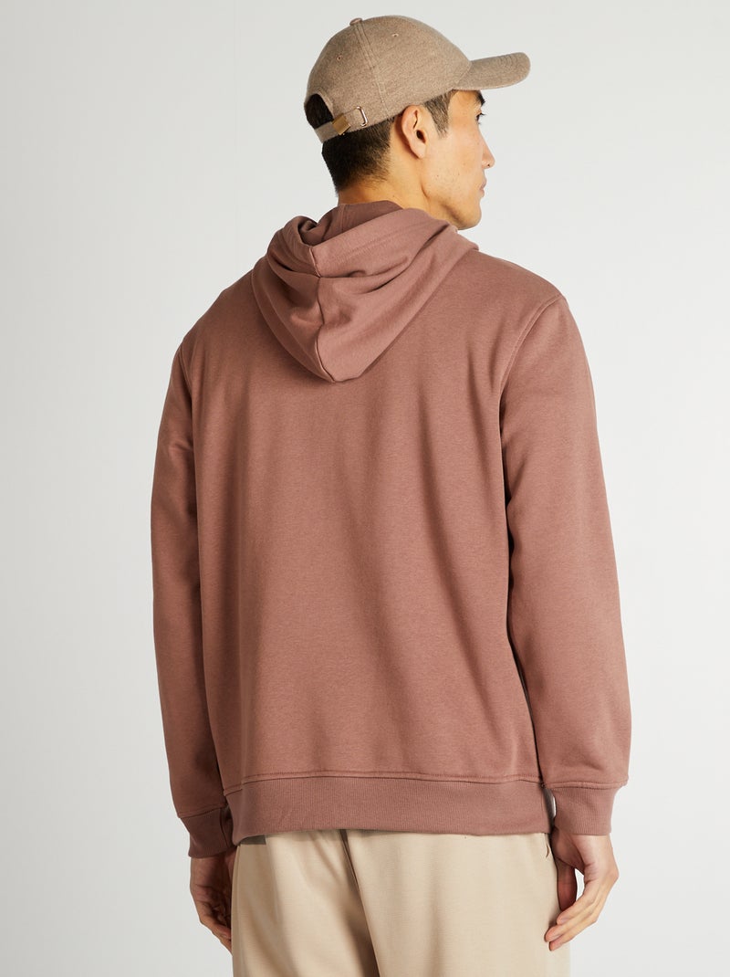 Sudadera lisa con capucha MARRON - Kiabi