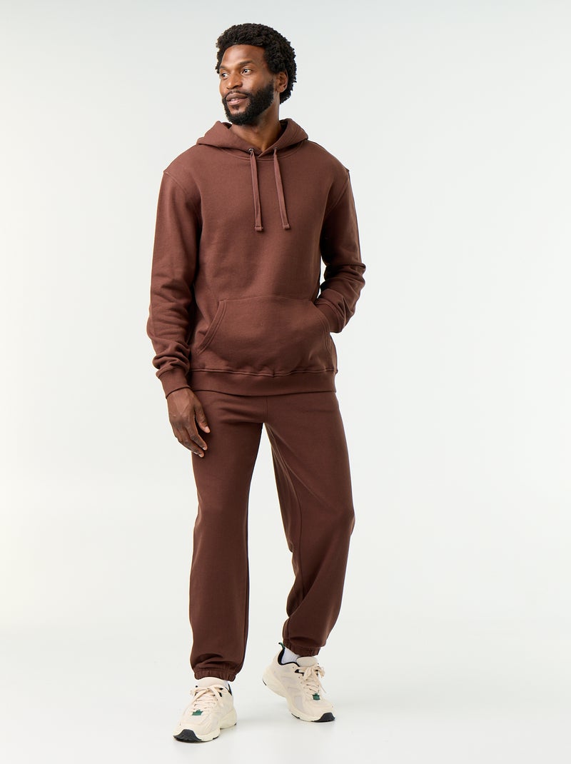 Sudadera lisa con capucha Marron - Kiabi