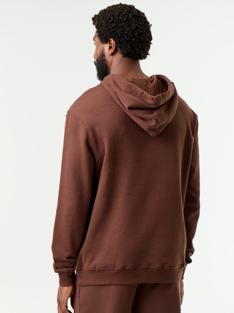 Sudadera lisa con capucha Marron - Kiabi