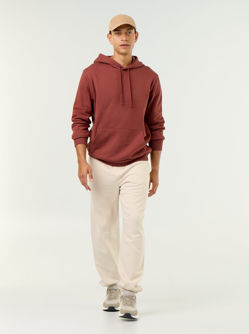 Sudadera lisa con capucha Marron - Kiabi