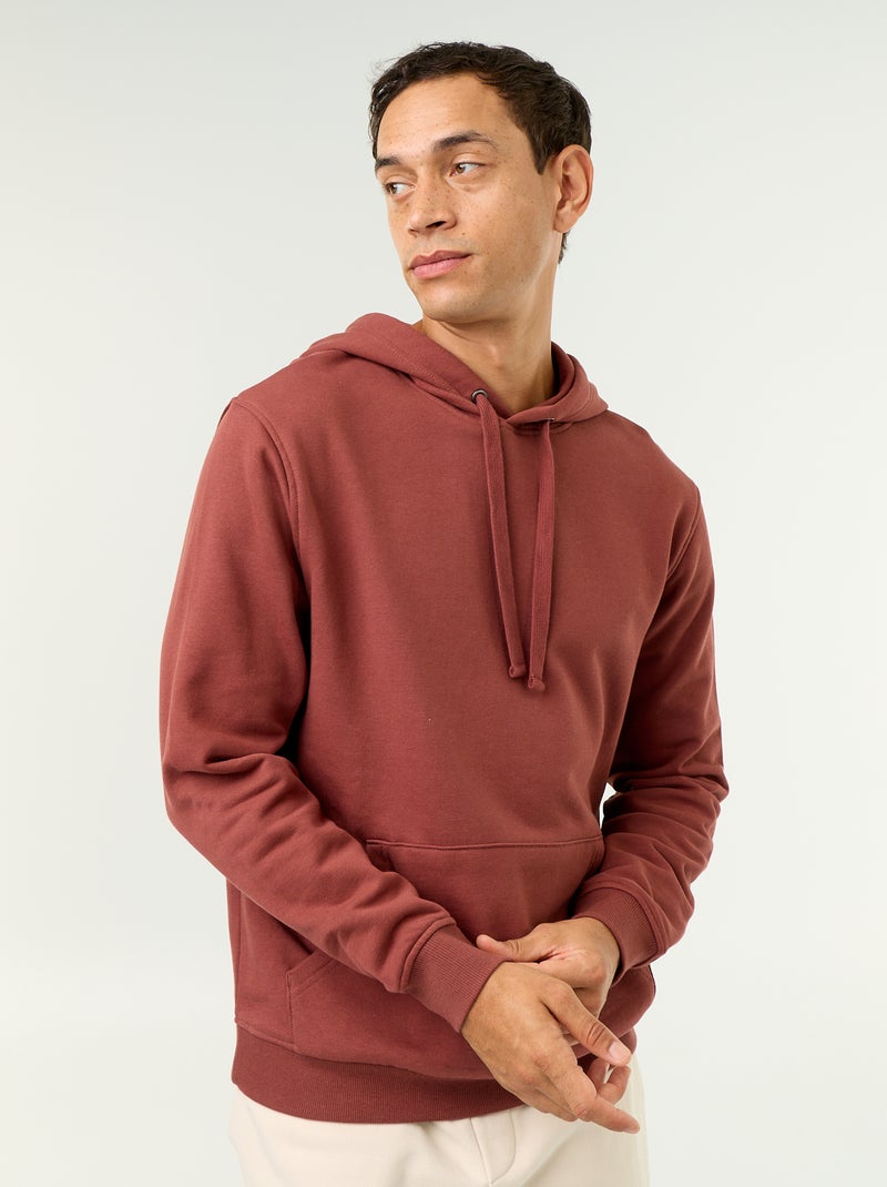 Sudadera lisa con capucha Marron - Kiabi