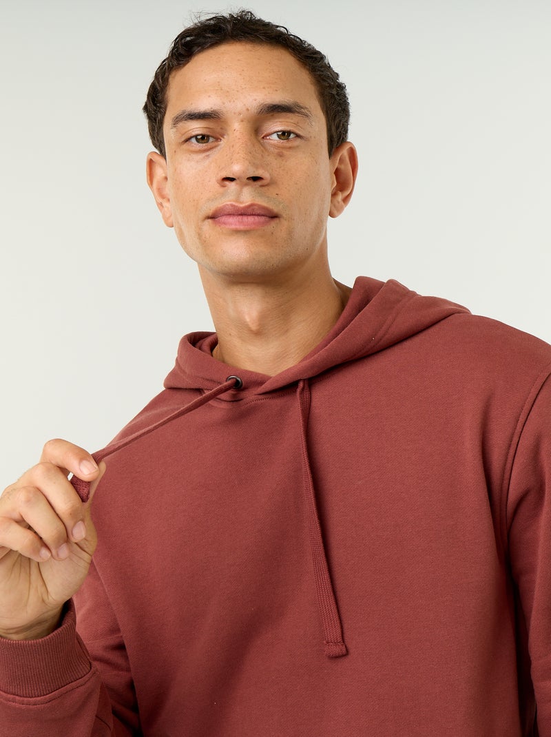 Sudadera lisa con capucha Marron - Kiabi