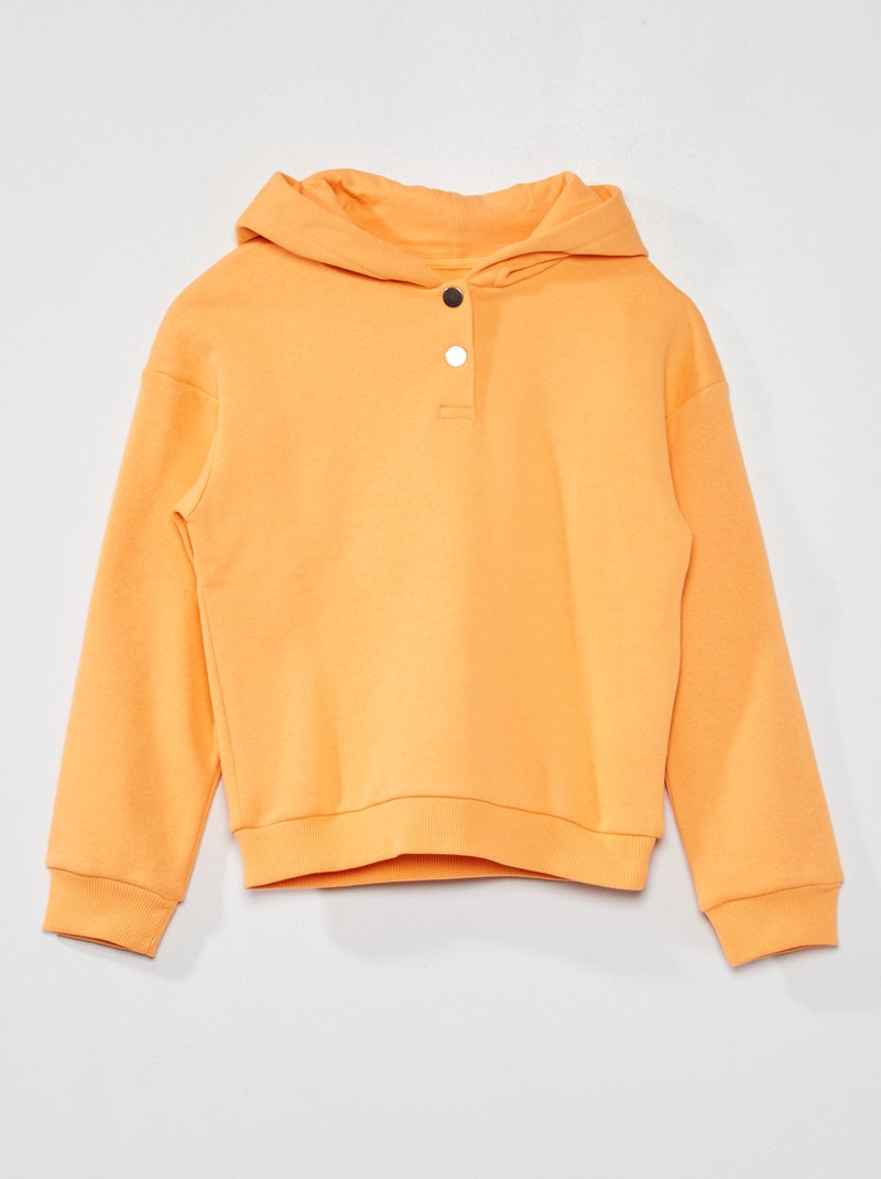 Sudadera lisa con capucha naranja albaricoque - Kiabi