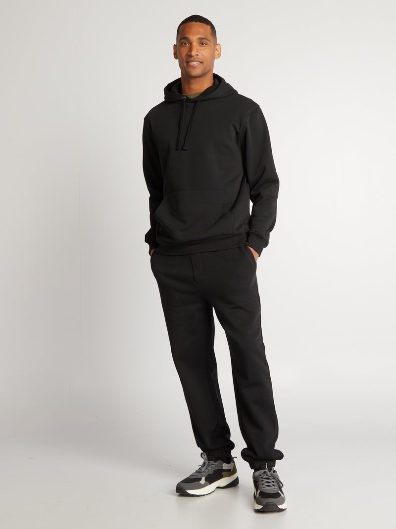 Sudadera lisa con capucha negro - Kiabi