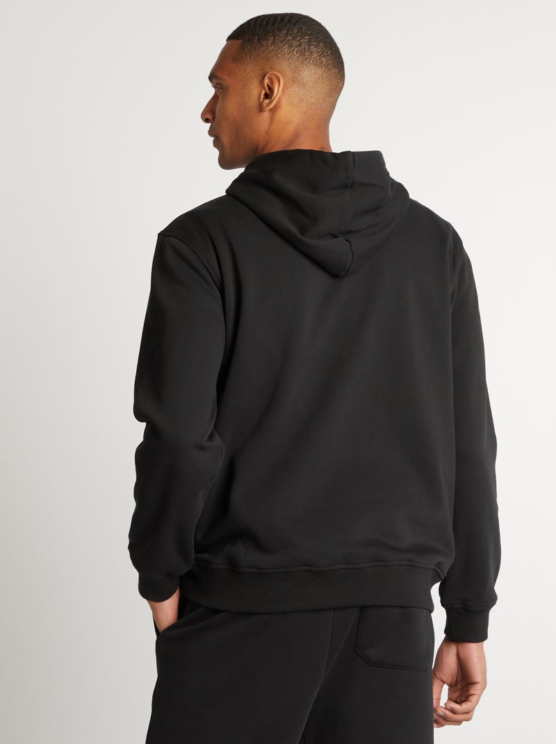 Sudadera lisa con capucha negro - Kiabi
