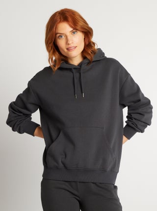 Sudadera lisa con capucha