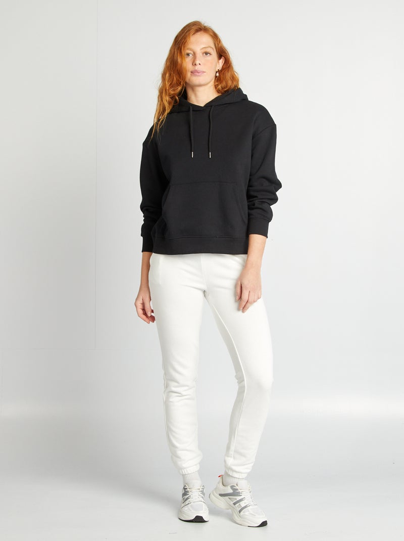 Sudadera lisa con capucha negro - Kiabi