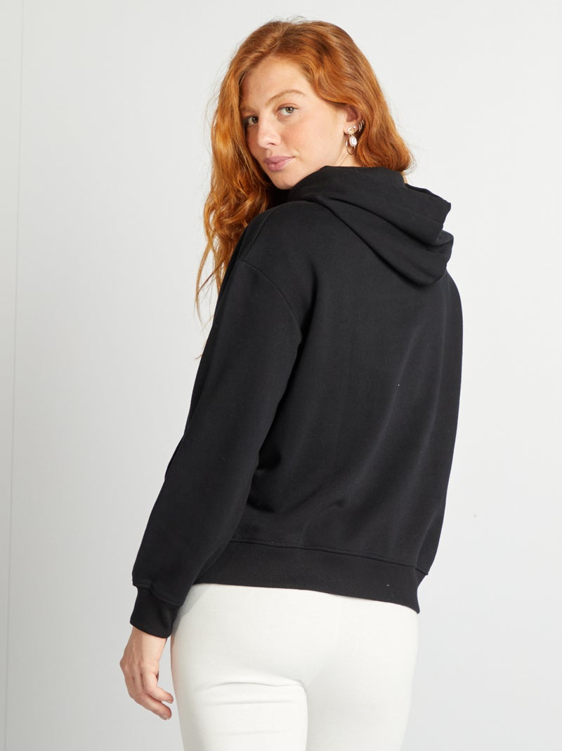 Sudadera lisa con capucha negro - Kiabi