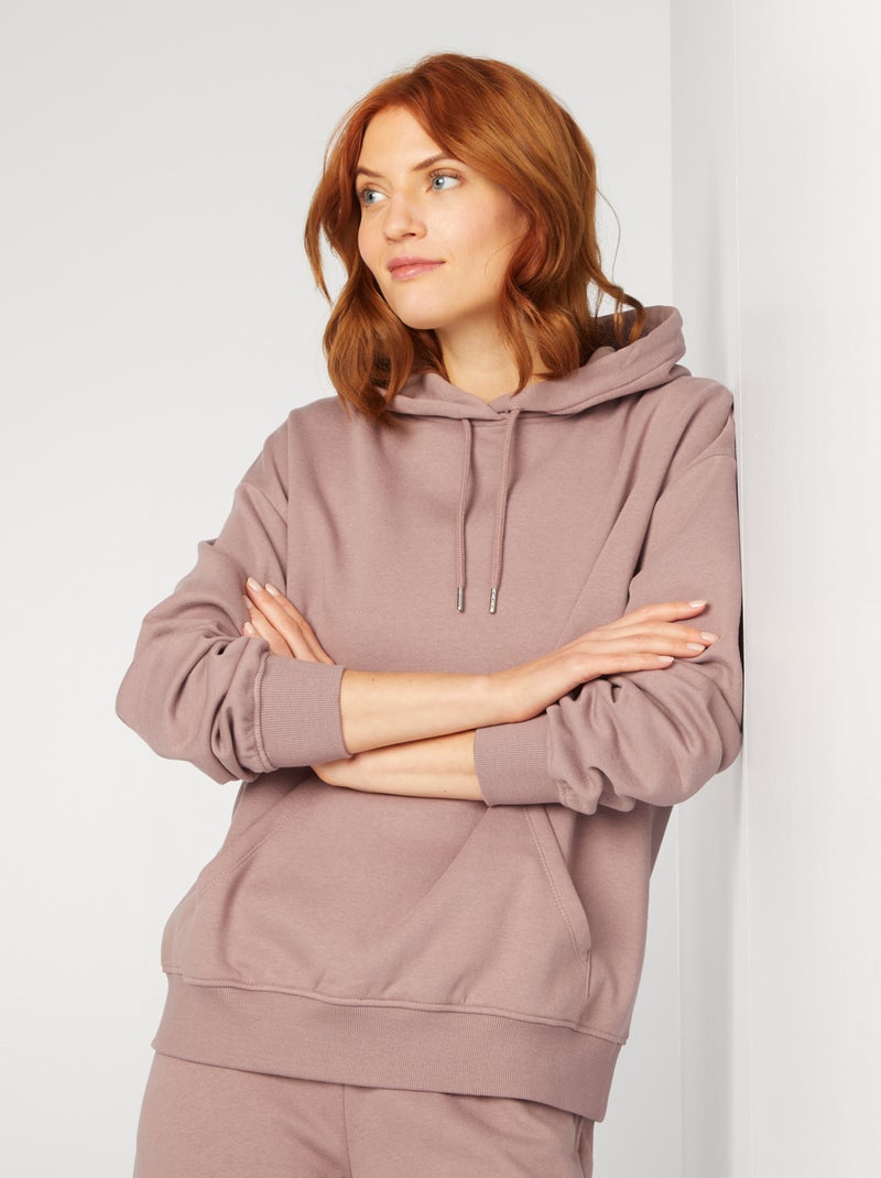 Sudadera lisa con capucha PURPURA - Kiabi
