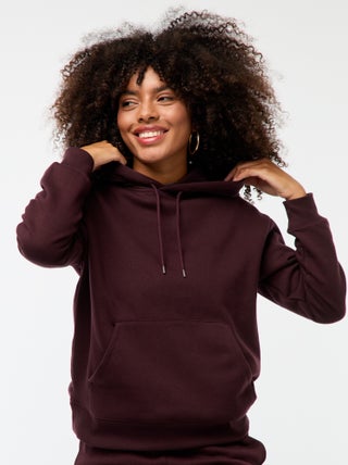 Sudadera lisa con capucha