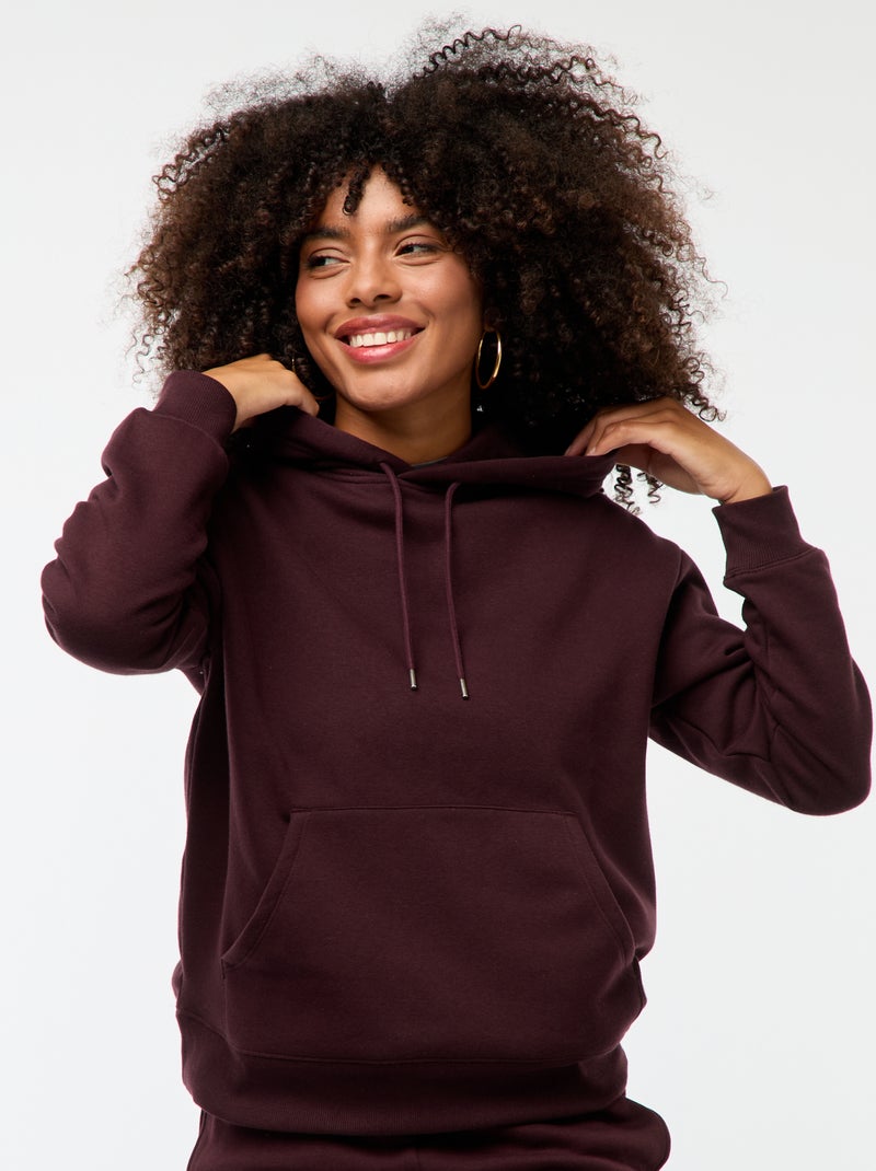 Sudadera lisa con capucha Purpura - Kiabi