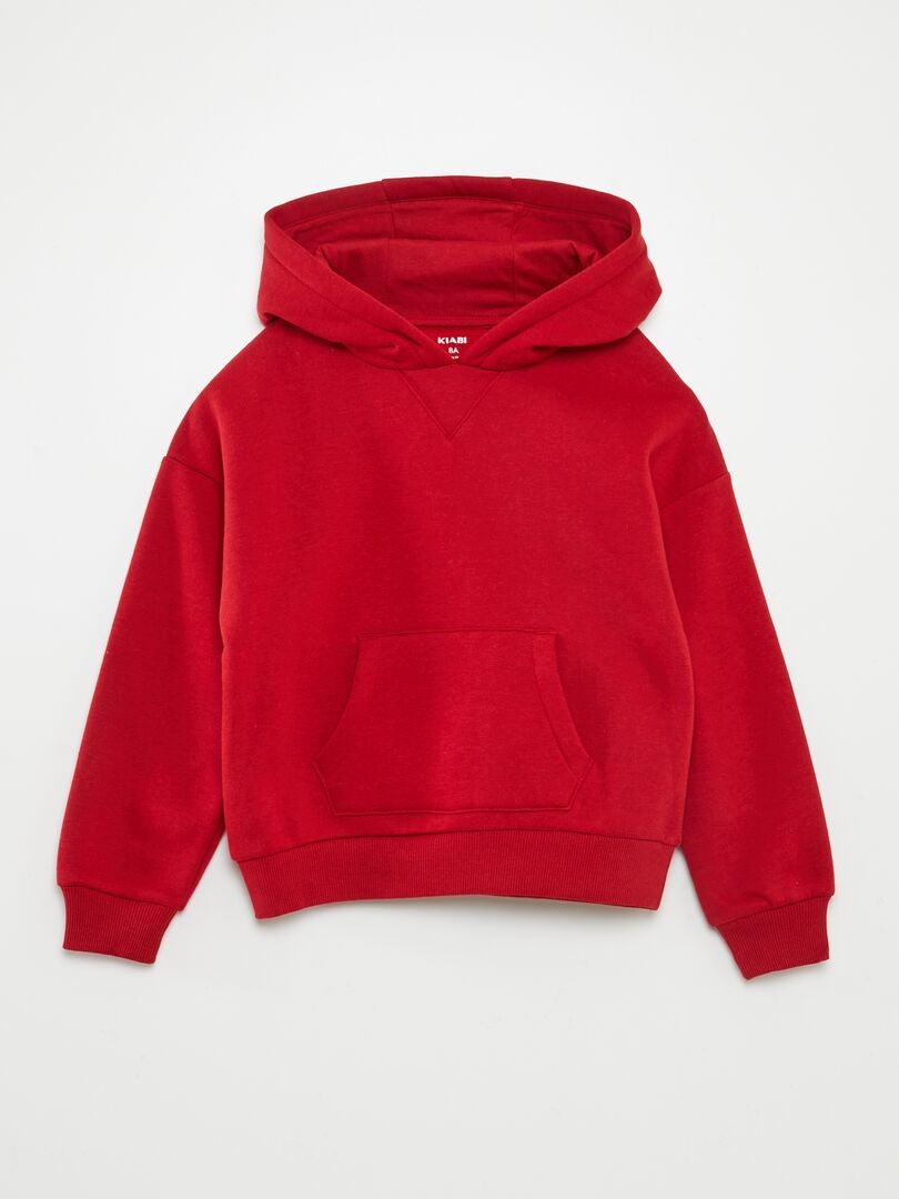 Sudadera lisa con capucha ROJO - Kiabi