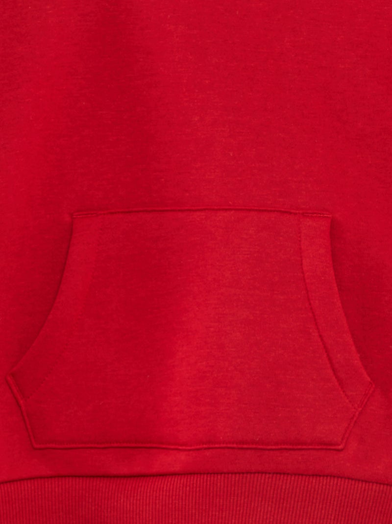 Sudadera lisa con capucha ROJO - Kiabi