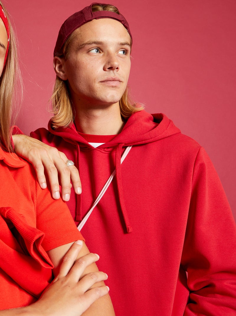 Sudadera lisa con capucha rojo - Kiabi