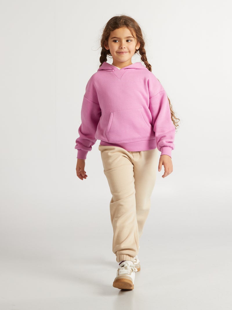 Sudadera lisa con capucha rosa - Kiabi