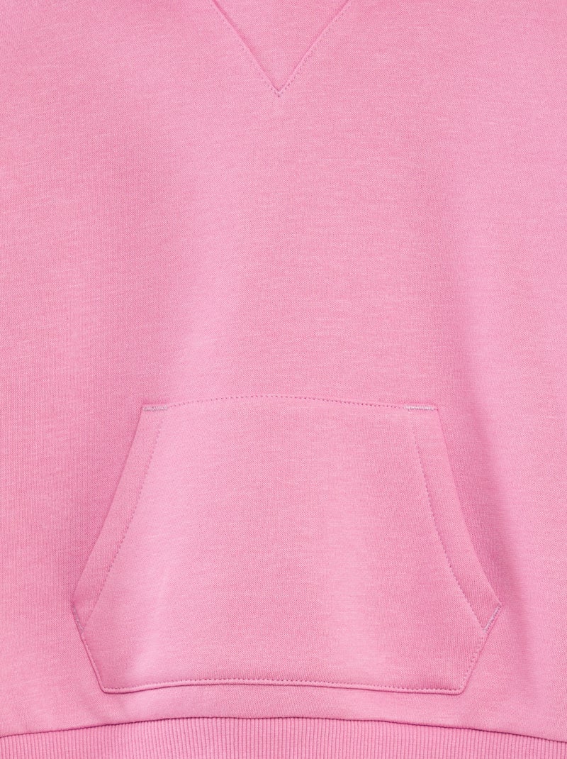 Sudadera lisa con capucha rosa - Kiabi