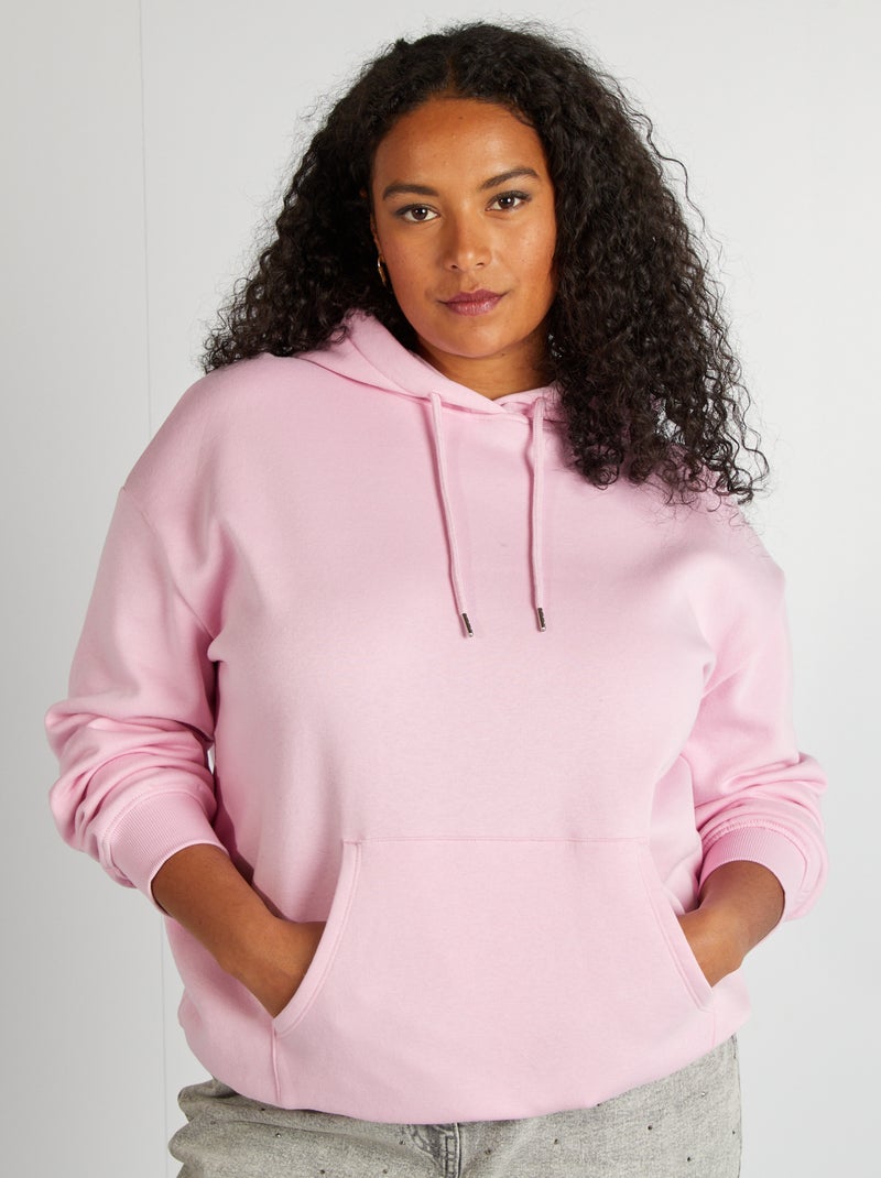 Sudadera lisa con capucha ROSA - Kiabi