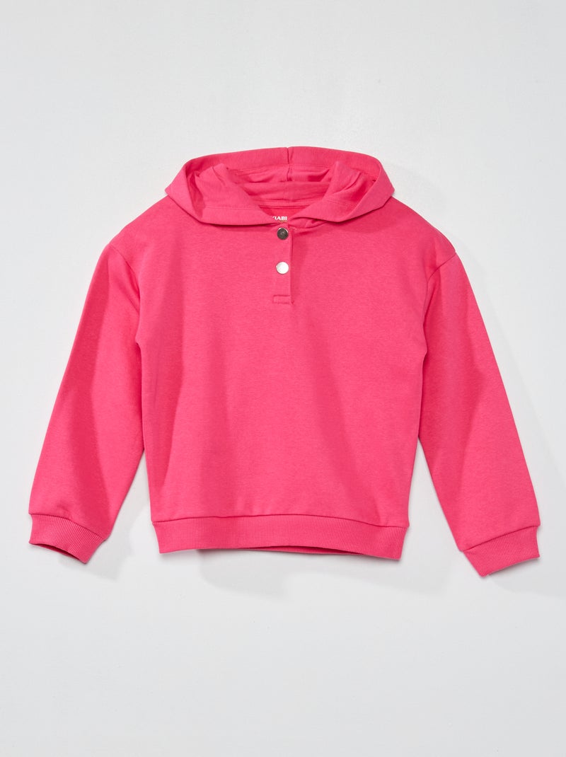 Sudadera lisa con capucha rosa indio - Kiabi