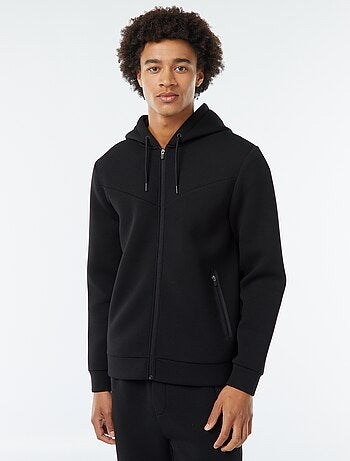 Sudadera lisa con capucha tejido tipo neopreno