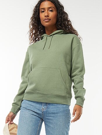 Sudadera lisa con capucha