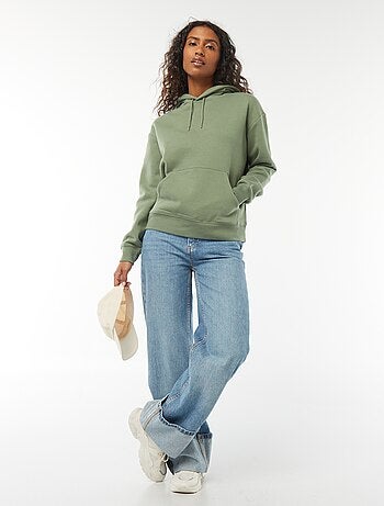 Sudadera lisa con capucha