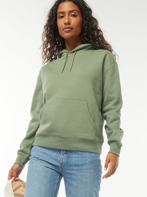 Sudadera lisa con capucha - Kiabi