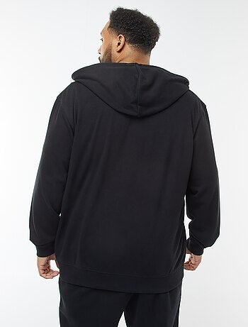 Sudadera lisa con capucha y cremallera