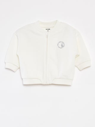 Sudadera lisa con cremallera