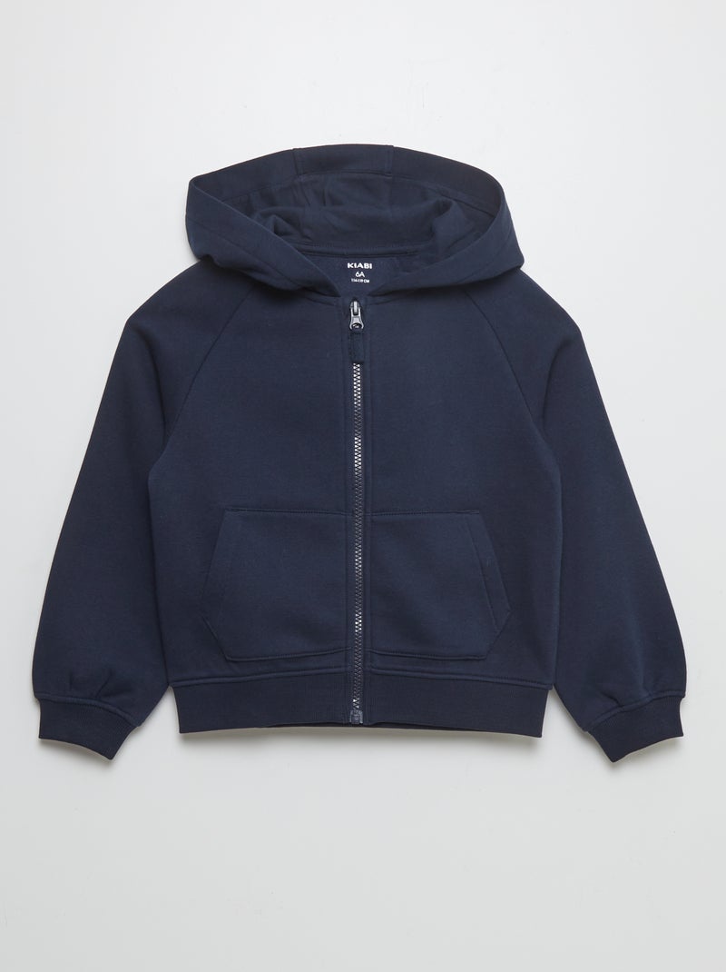 Sudadera lisa con cremallera y capucha - So Easy azul - Kiabi