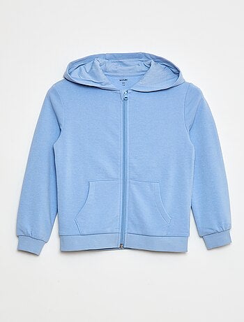 Sudadera lisa con cremallera y capucha