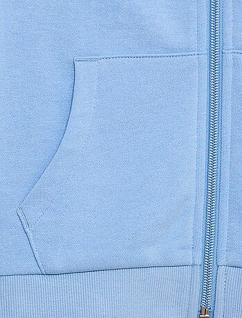 Sudadera lisa con cremallera y capucha