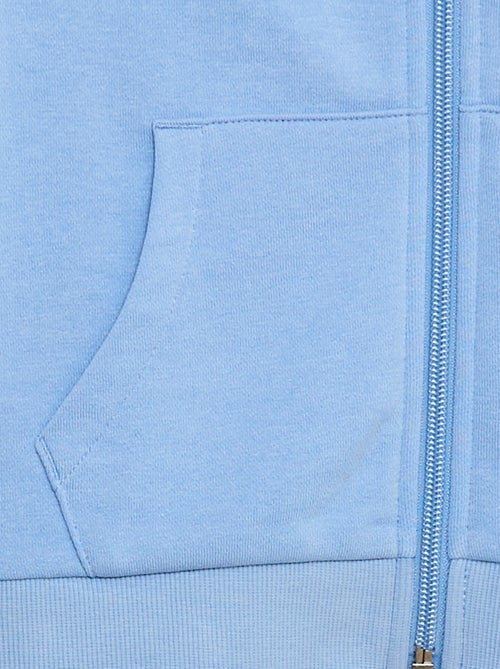 Sudadera lisa con cremallera y capucha - Kiabi