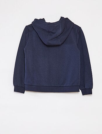 Sudadera lisa con cremallera y capucha