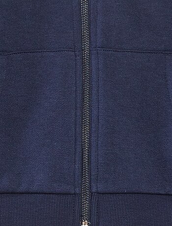 Sudadera lisa con cremallera y capucha