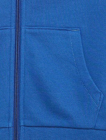 Sudadera lisa con cremallera y capucha