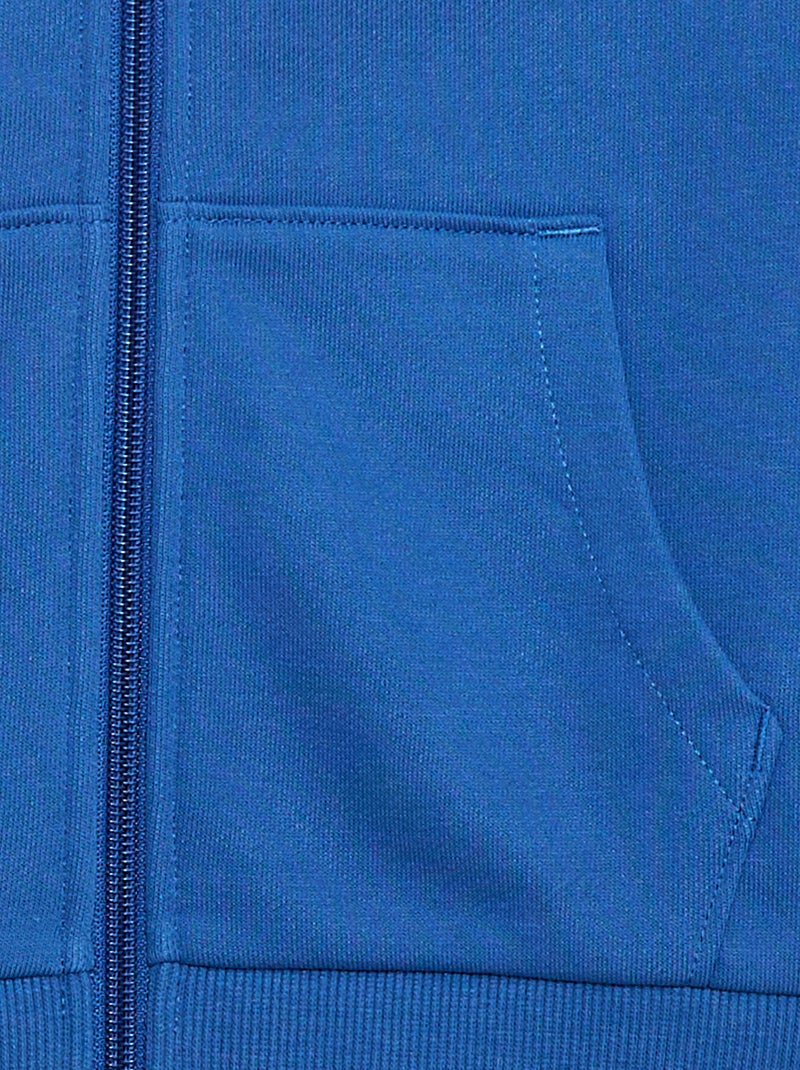Sudadera lisa con cremallera y capucha Azul - Kiabi