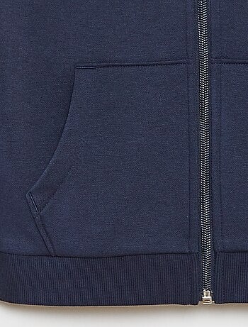 Sudadera lisa con cremallera y capucha