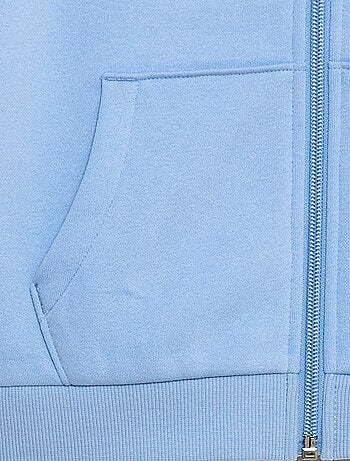 Sudadera lisa con cremallera y capucha