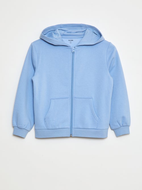 Sudadera lisa con cremallera y capucha - Kiabi