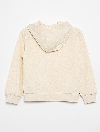 Sudadera lisa con cremallera y capucha