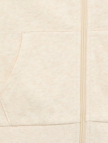 Sudadera lisa con cremallera y capucha