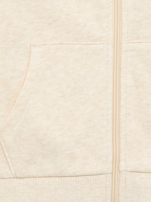 Sudadera lisa con cremallera y capucha - Kiabi