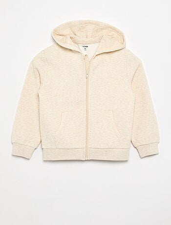 Sudadera lisa con cremallera y capucha