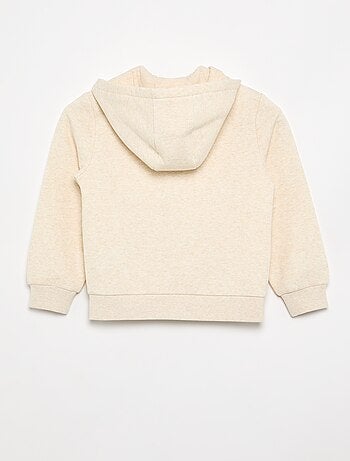 Sudadera lisa con cremallera y capucha