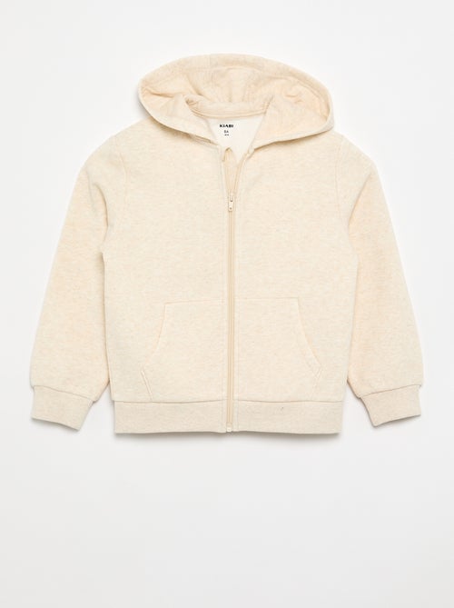 Sudadera lisa con cremallera y capucha - Kiabi