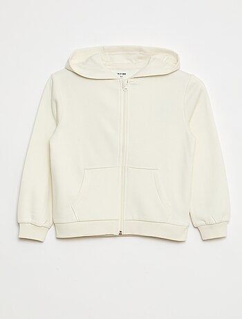 Sudadera lisa con cremallera y capucha