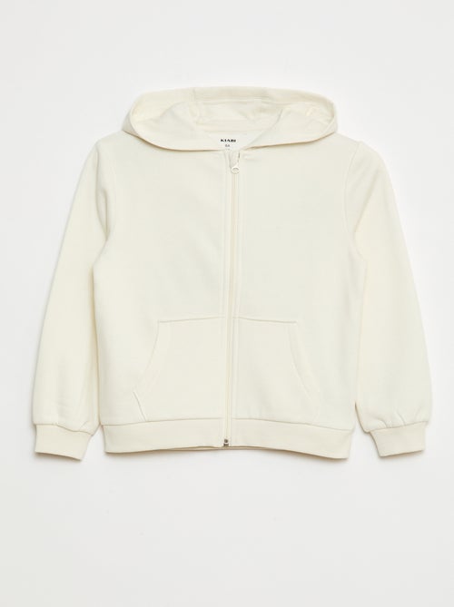 Sudadera lisa con cremallera y capucha - Kiabi