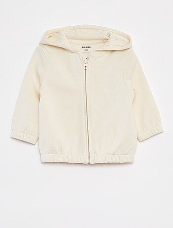 Sudadera lisa con cremallera y capucha