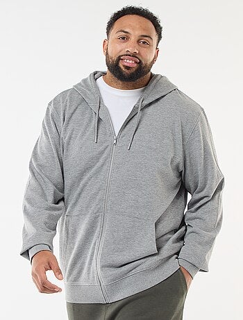 Sudadera con cremallera y capucha lisa